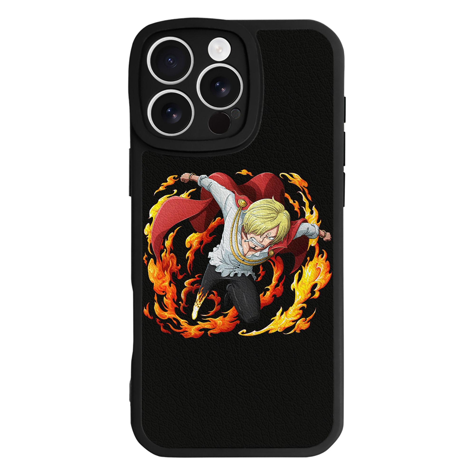 （画像用） ワンピース サンジ ONE PIECE Sanji 【iPhone 16シリーズ対応】シリコンスマホケース（レザー調） 材質：シリコン